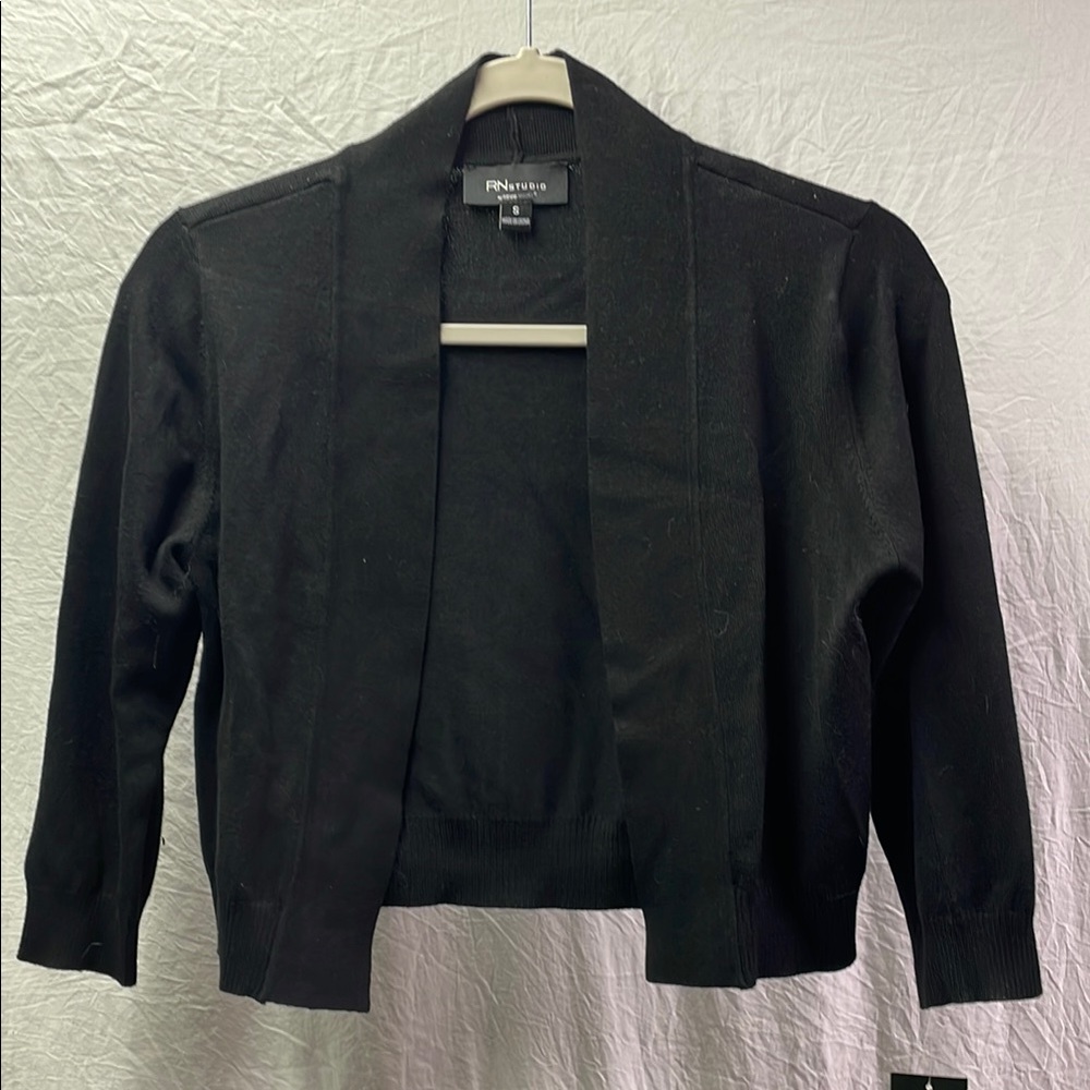 Ronni Nicole Black Open-Front Sweater